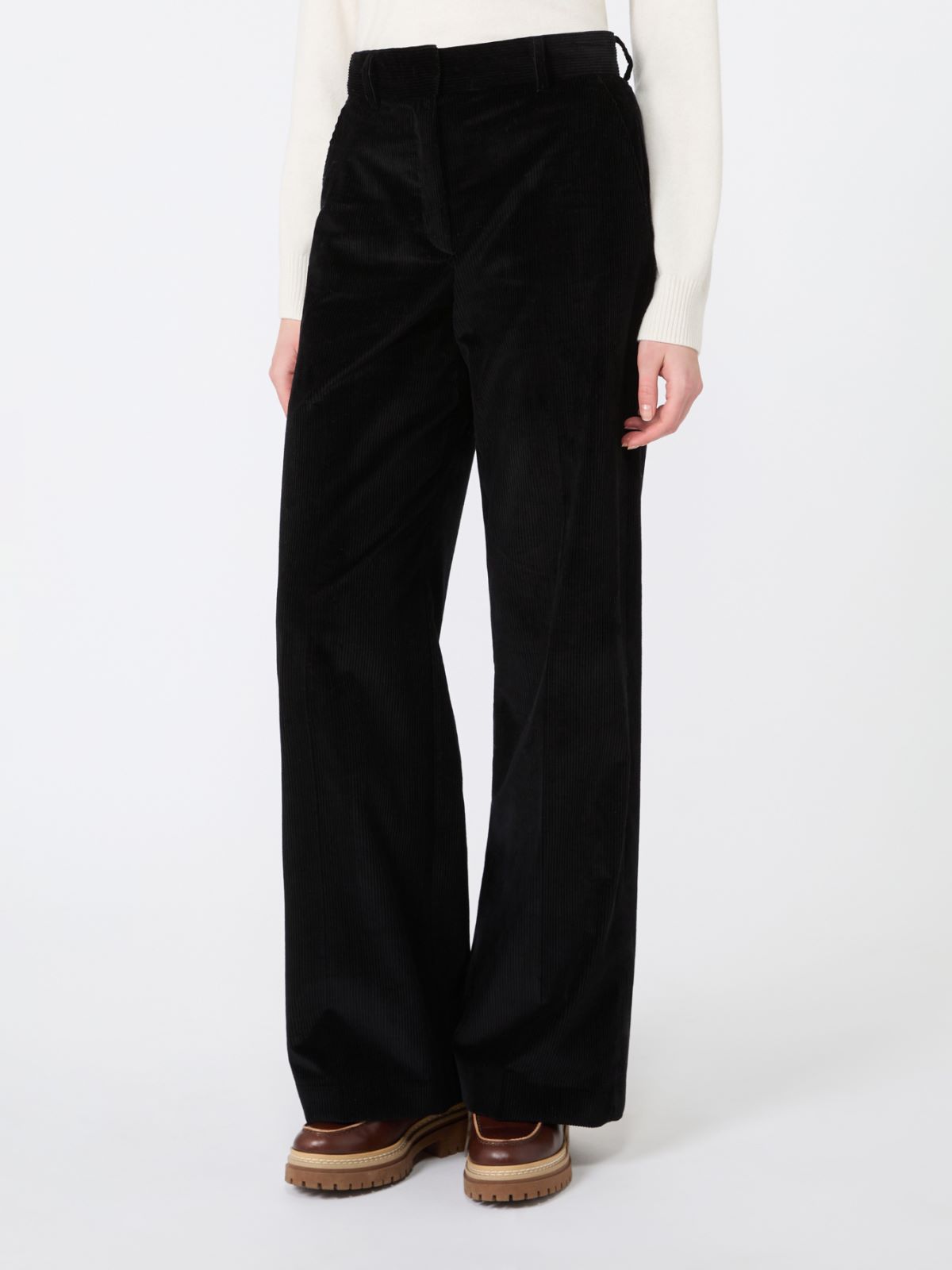 Cotton velvet trousers - BLACK - Max Mara - 2