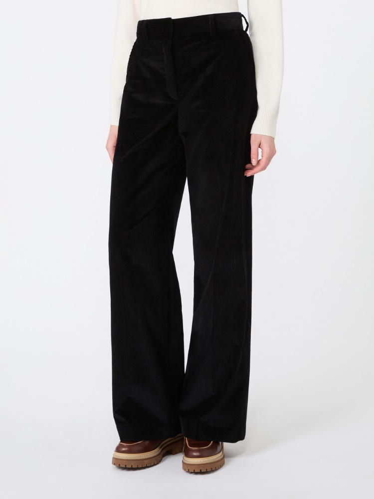 Cotton velvet trousers - BLACK - Max Mara - 2