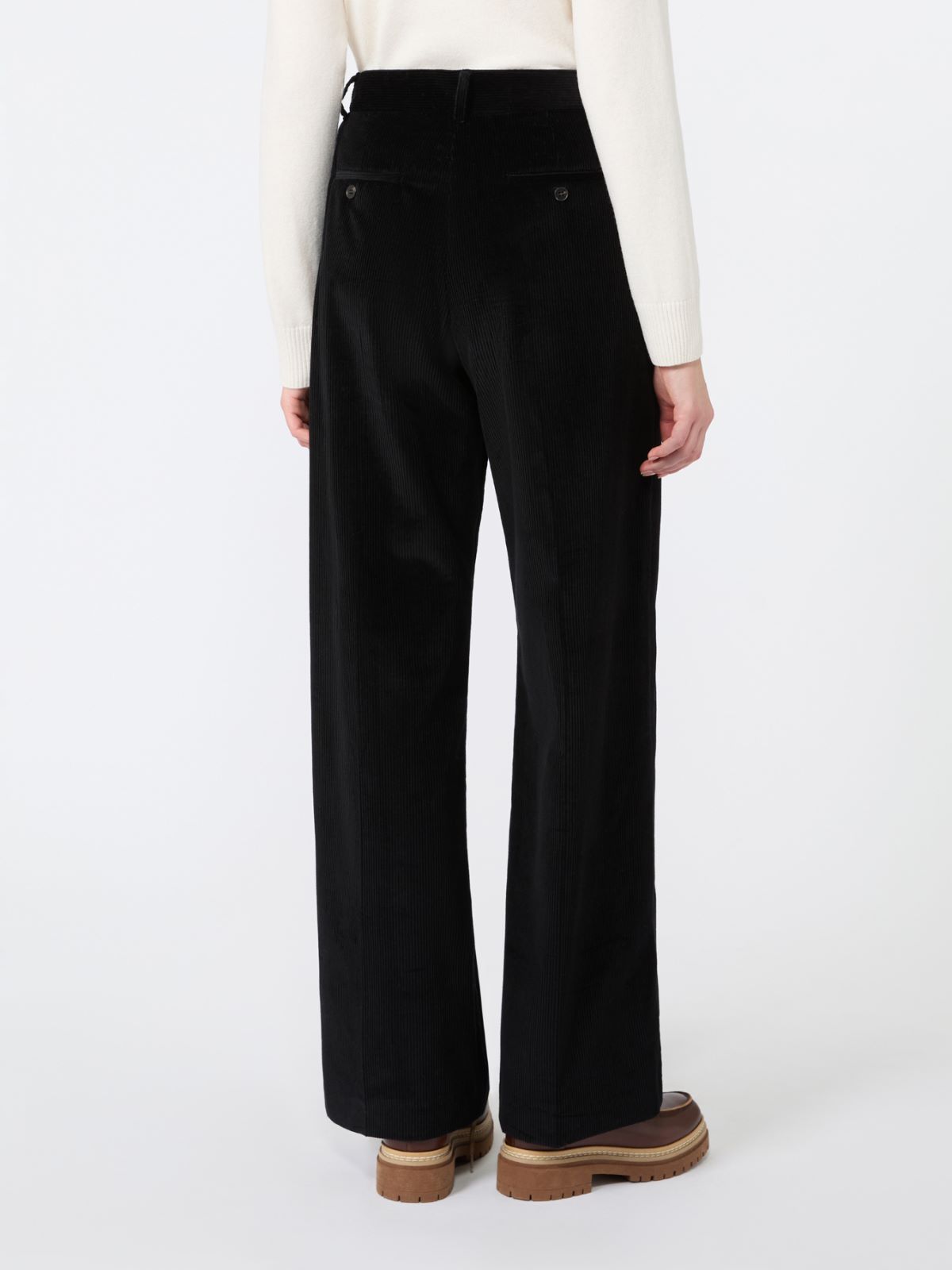 Cotton velvet trousers - BLACK - Max Mara - 3
