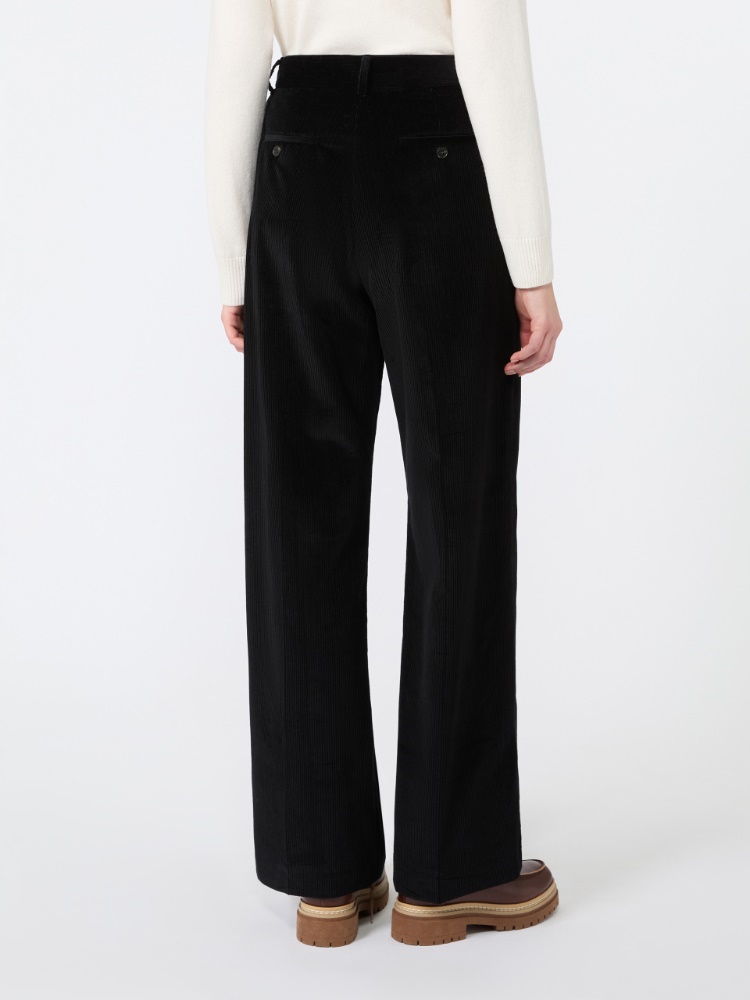 Cotton velvet trousers - BLACK - Max Mara - 3
