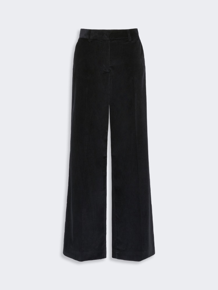 Cotton velvet trousers - BLACK - Max Mara - 4