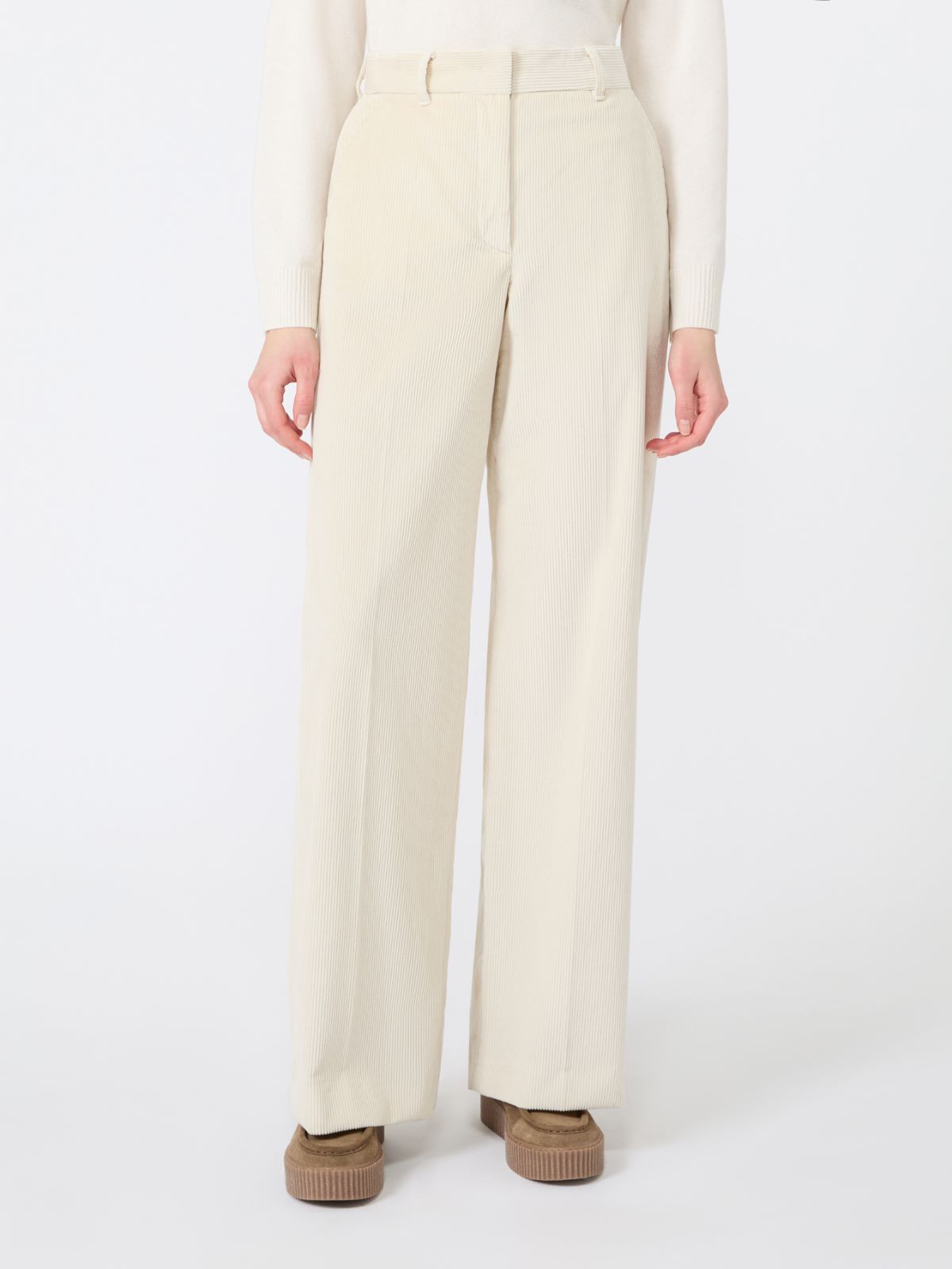 Cotton velvet trousers - IVORY - Max Mara - 2