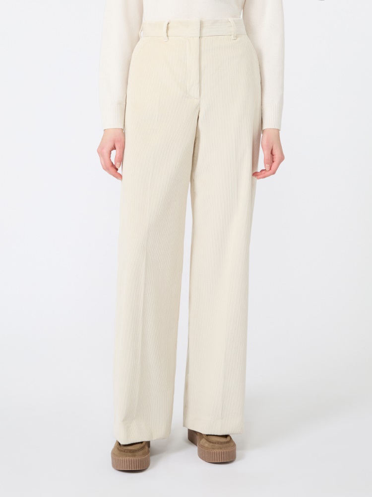 Cotton velvet trousers - IVORY - Max Mara - 2