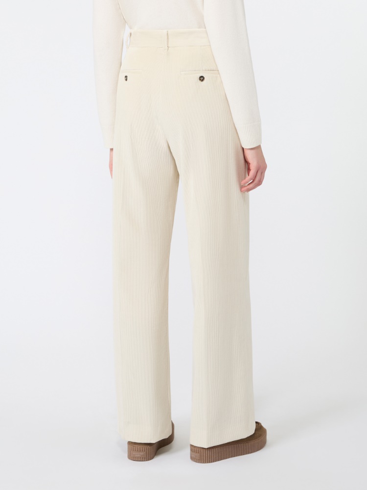 Cotton velvet trousers - IVORY - Max Mara - 3