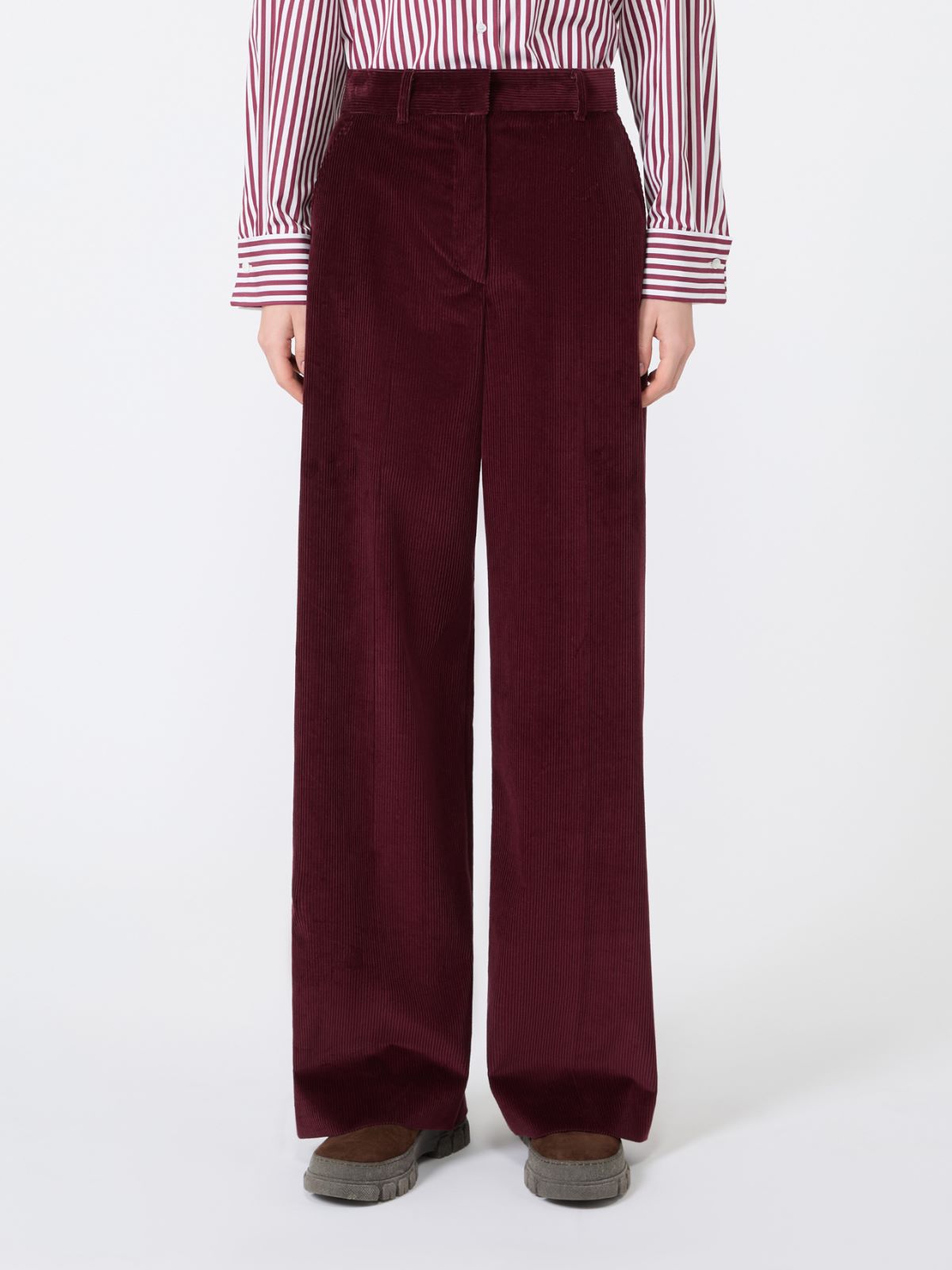 Cotton velvet trousers - BORDEAUX - Max Mara - 2