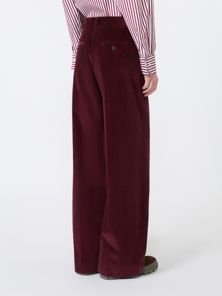 Cotton velvet trousers - BORDEAUX - Max Mara - 3