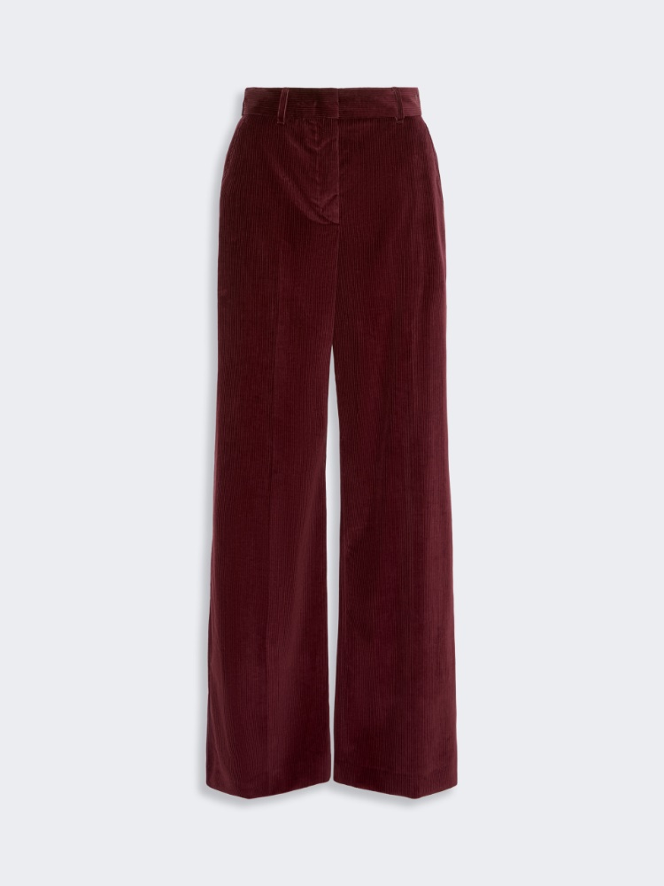 Cotton velvet trousers - BORDEAUX
