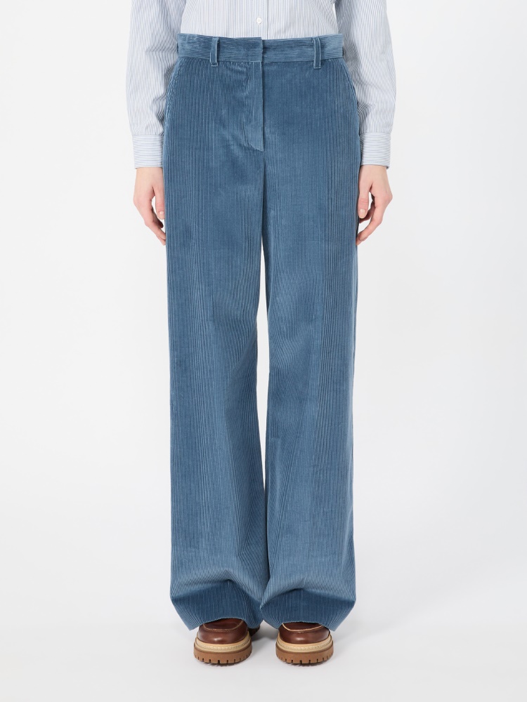 Cotton velvet trousers - LIGHT BLUE - Max Mara - 2