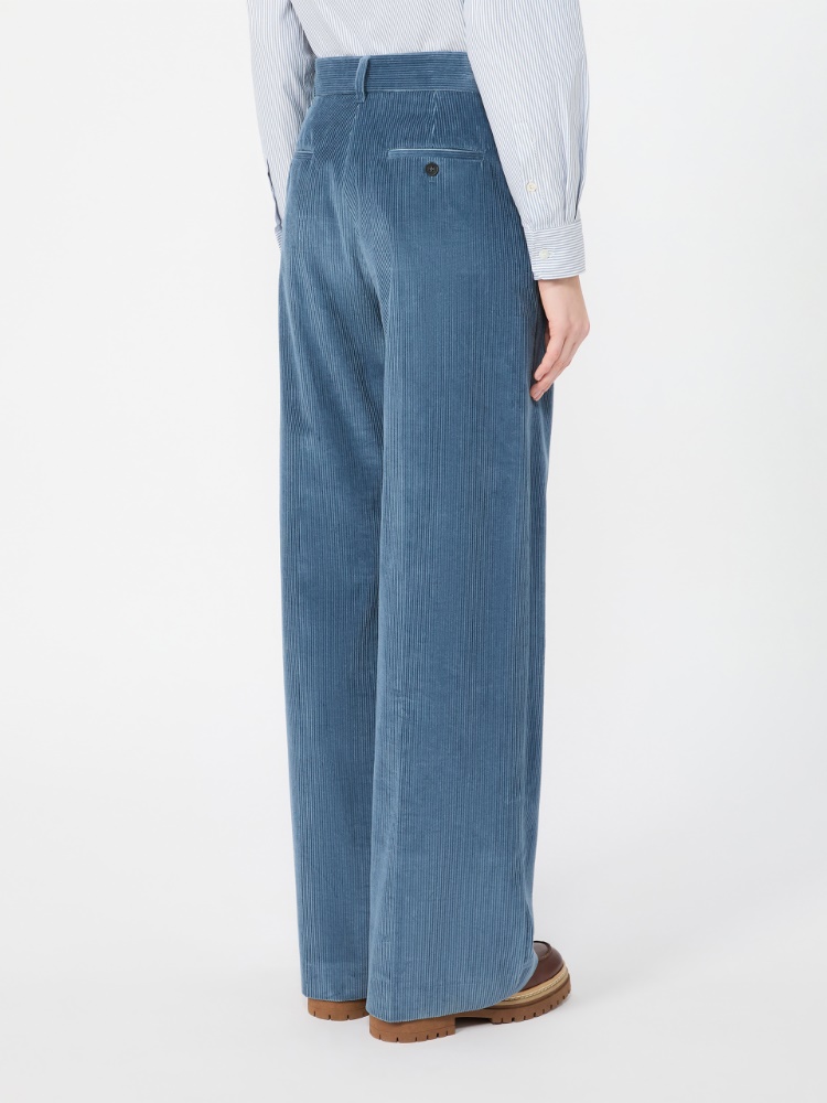 Cotton velvet trousers - LIGHT BLUE - Max Mara - 3