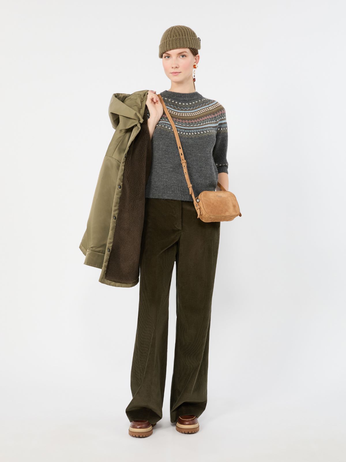 Cotton velvet trousers + KAKI - Max Mara