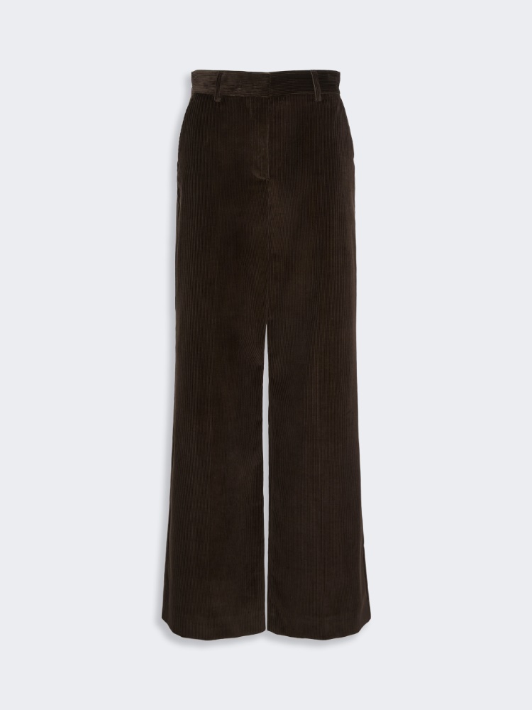 Cotton velvet trousers - DARK BROWN