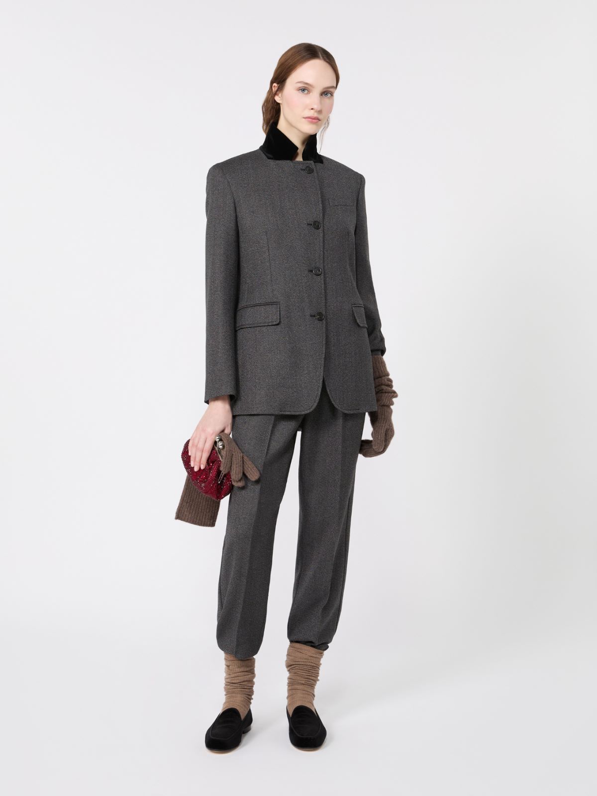 Wool carrot trouser + MEDIUM GREY - Max Mara