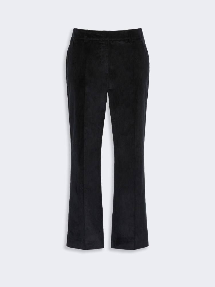 Cotton velvet cropped trousers - BLACK - Max Mara - 4