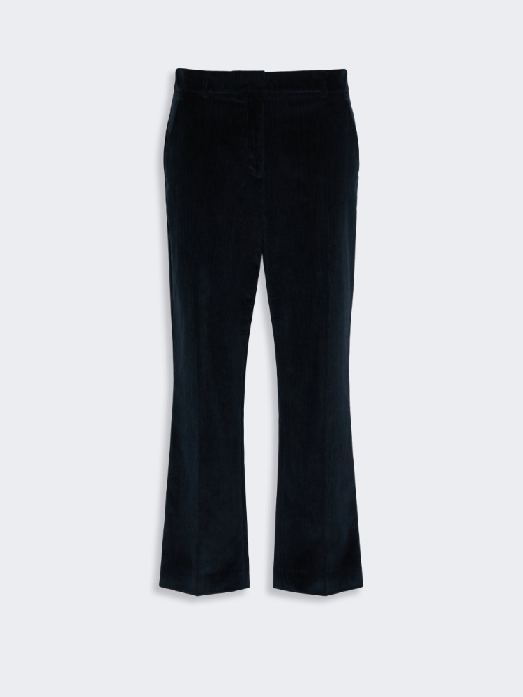 Cotton velvet cropped trousers - ULTRAMARINE