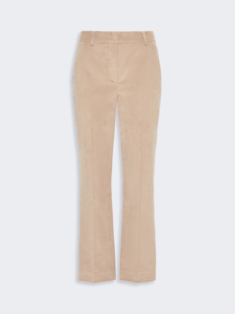 Cotton velvet cropped trousers - SAND - Max Mara - 4
