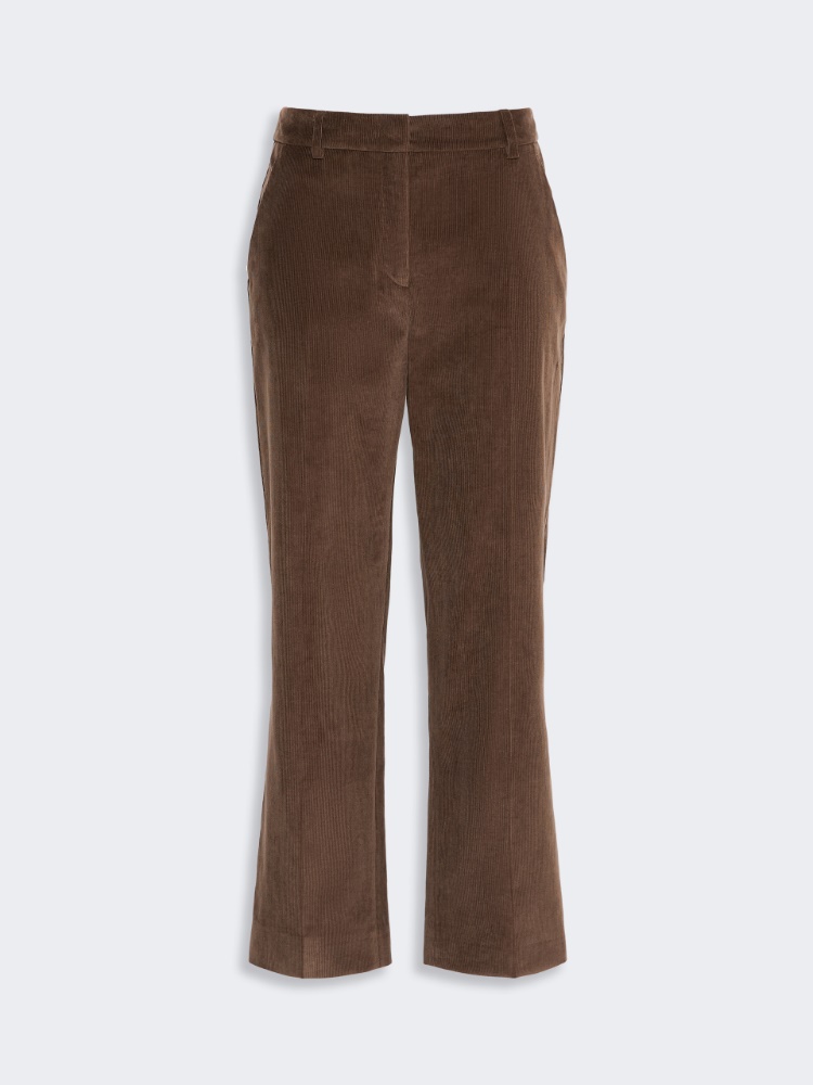 Cotton velvet cropped trousers - BROWN - Max Mara - 4