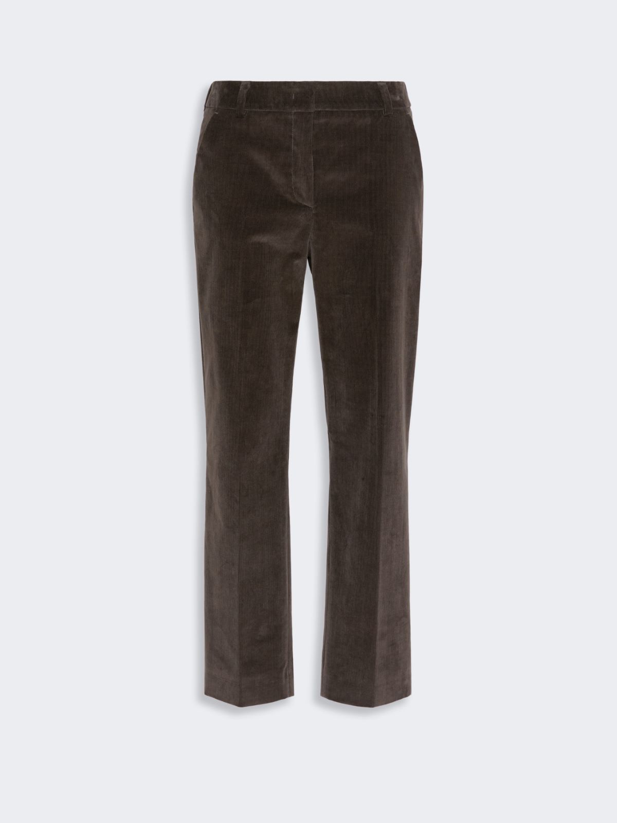 Cotton velvet cropped trousers - DARK BROWN - Max Mara - 4