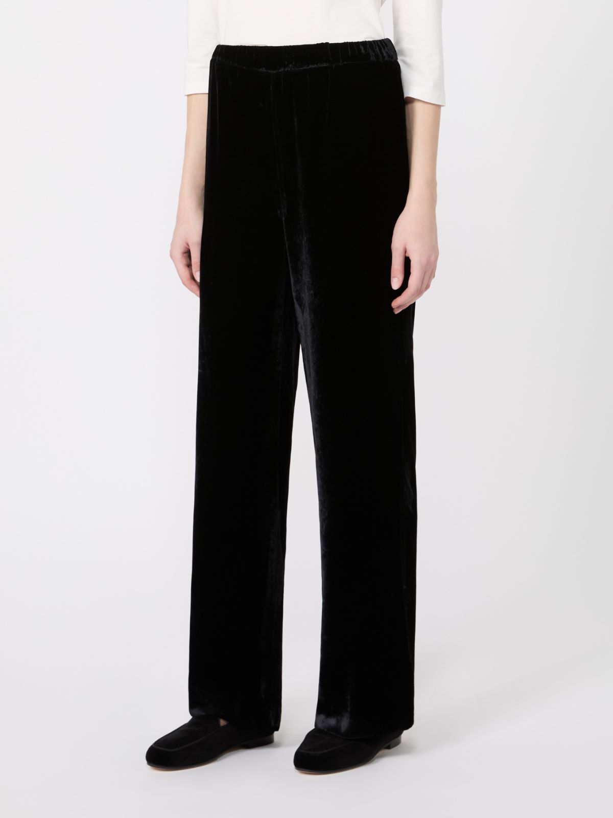 Velvet palazzo trouser - BLACK - Max Mara - 2