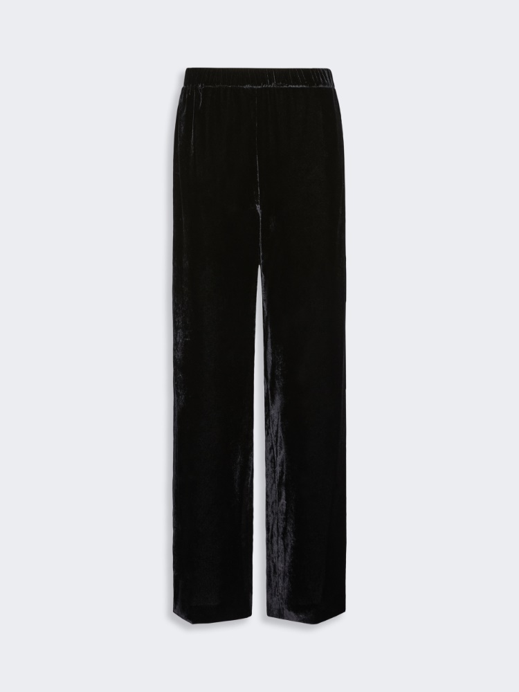 Velvet palazzo trouser - BLACK - Max Mara - 4