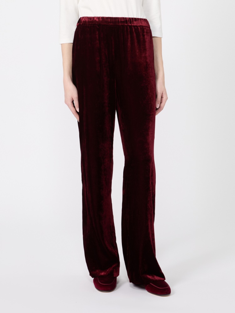 Velvet palazzo trouser - BORDEAUX - Max Mara - 2