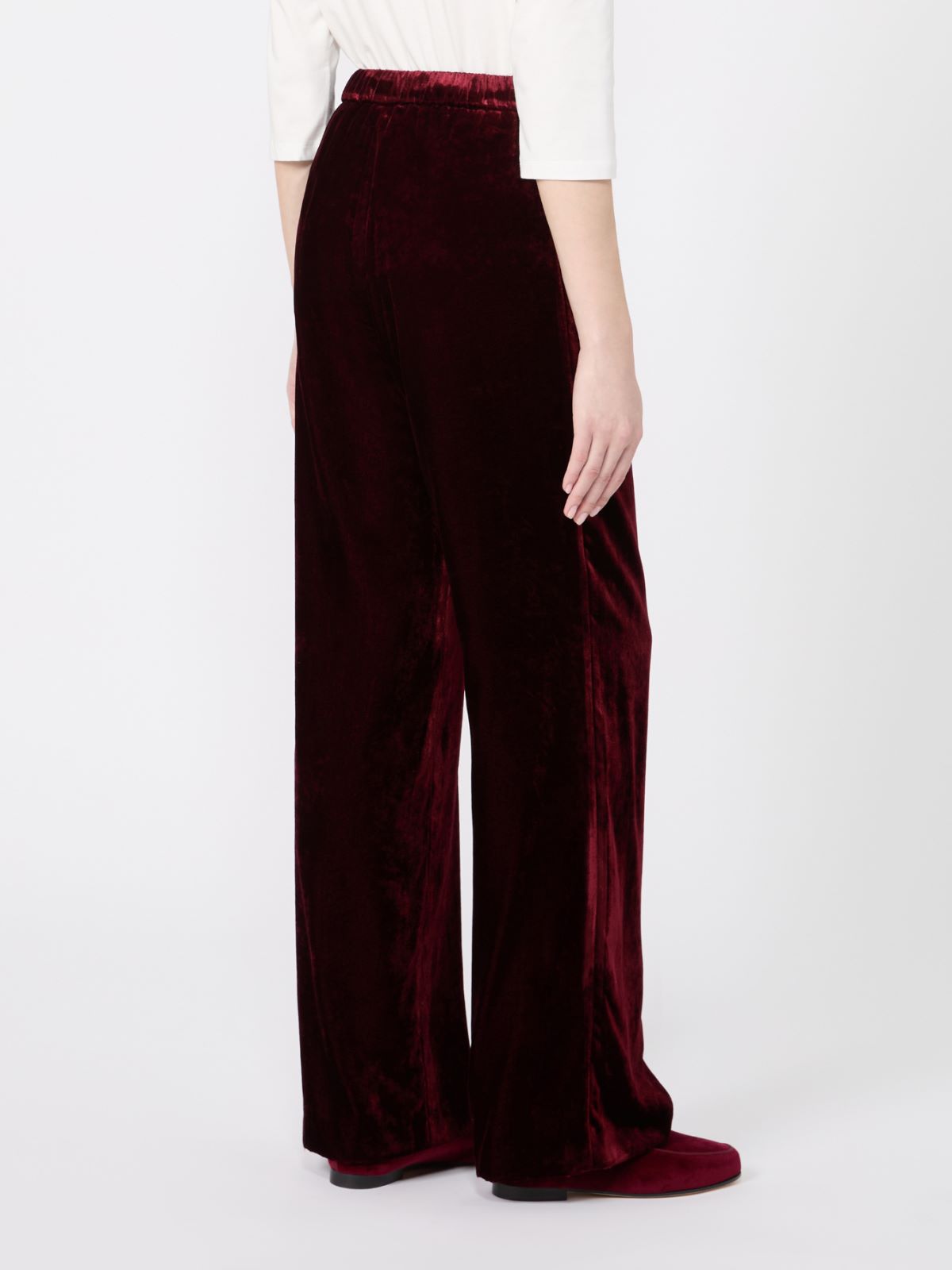 Velvet palazzo trouser - BORDEAUX - Max Mara - 3