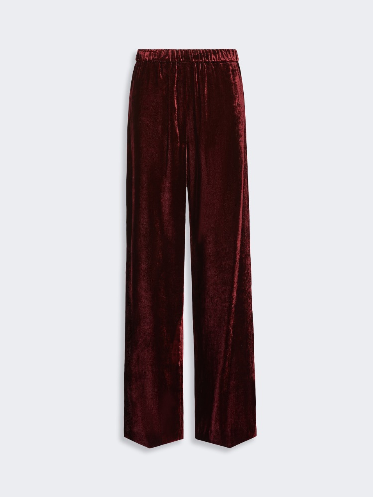 Velvet palazzo trouser - BORDEAUX - Max Mara - 4