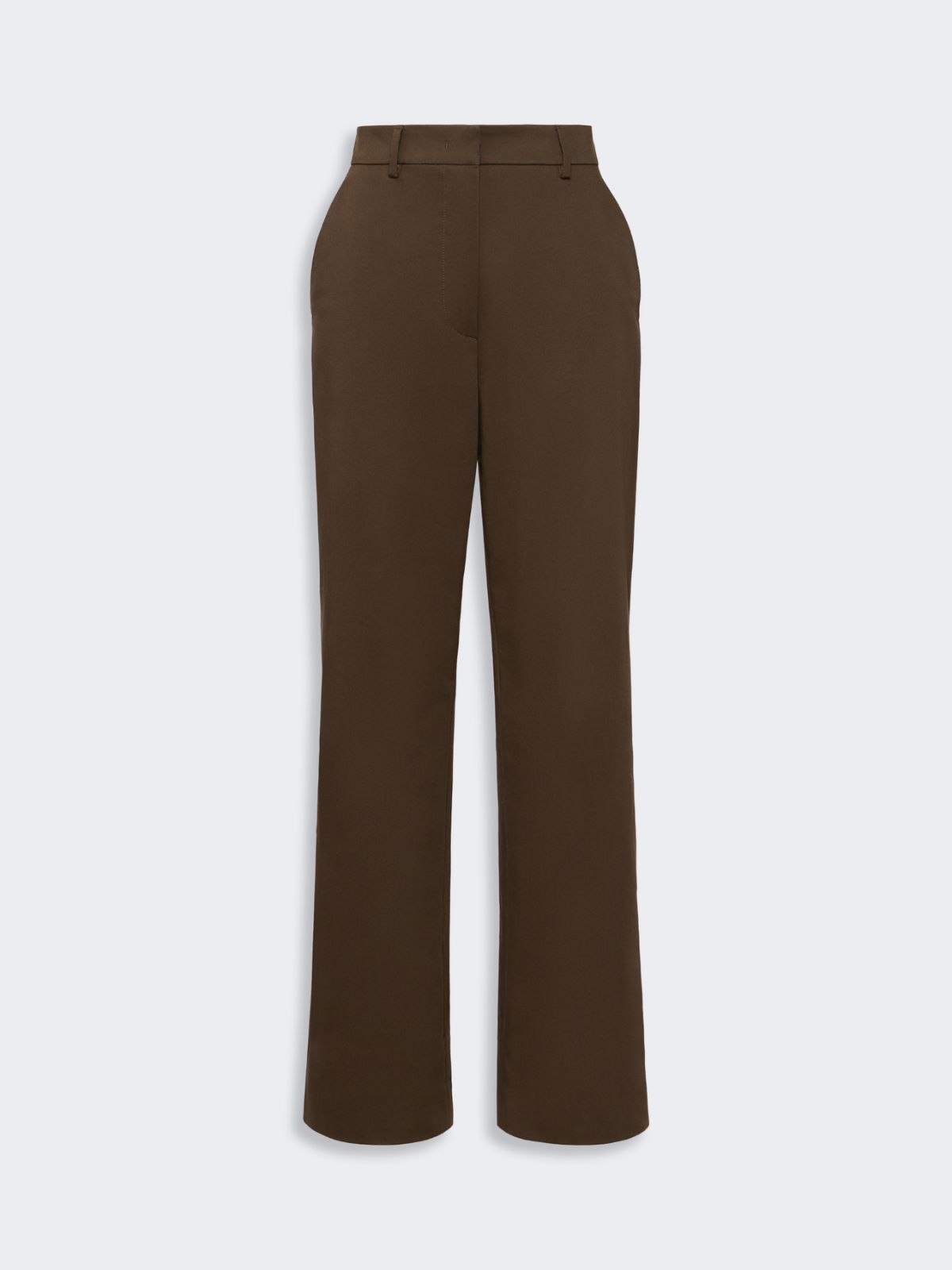 Cotton satin trousers - BROWN - Max Mara - 4