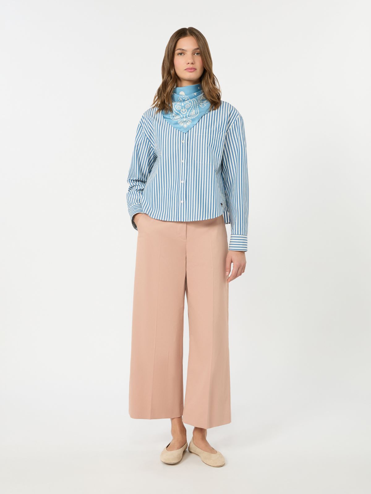 Pantalone in raso di cotone - ROSA ANTICO