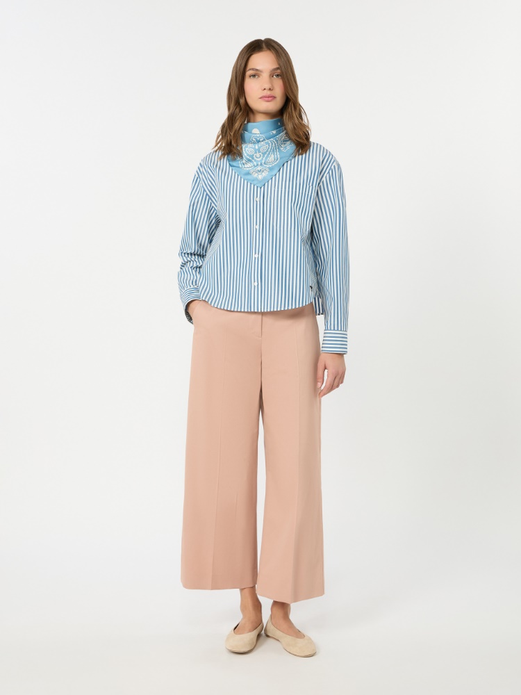 Cotton satin trousers - ANTIQUE ROSE