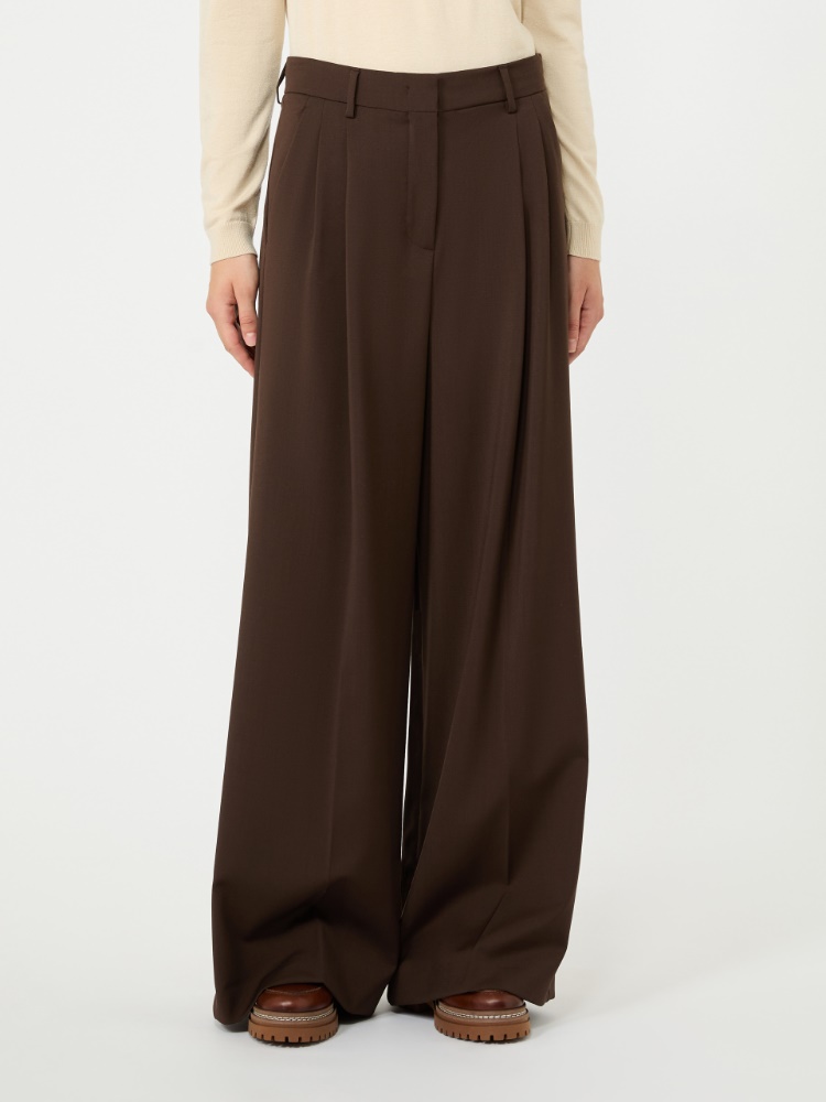 Woollen cloth trousers - DARK BROWN - Max Mara - 2