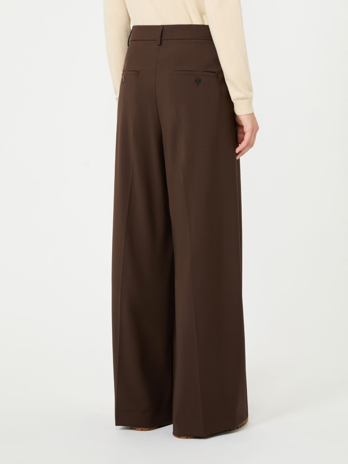 Woollen cloth trousers - DARK BROWN - Max Mara - 3