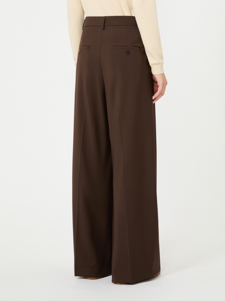 Woollen cloth trousers - DARK BROWN - Max Mara - 3