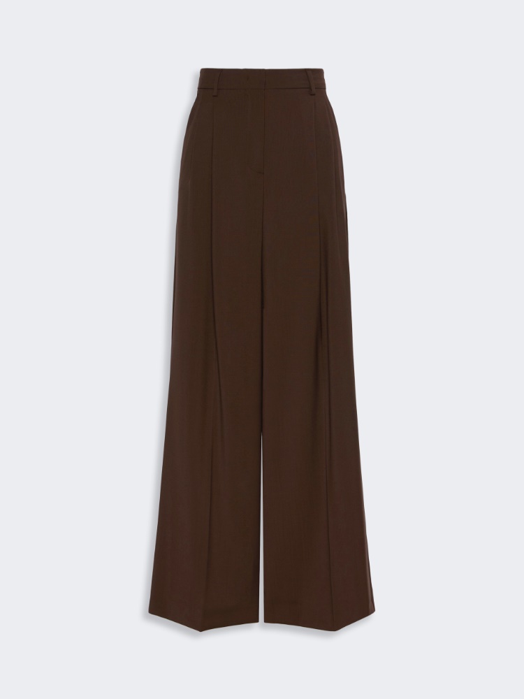 Woollen cloth trousers - DARK BROWN - Max Mara - 4