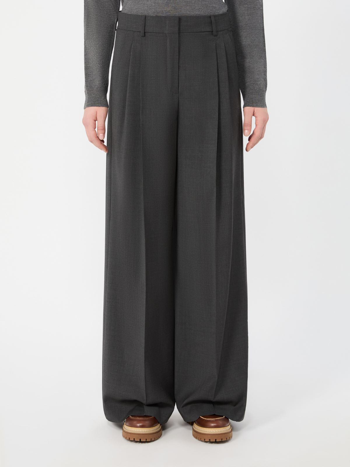 Woollen cloth trousers - DARK GREY - Max Mara - 2