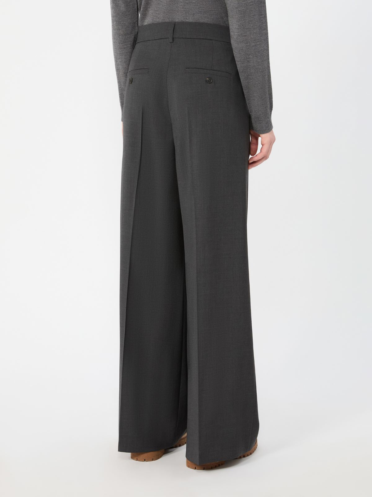 Woollen cloth trousers - DARK GREY - Max Mara - 3