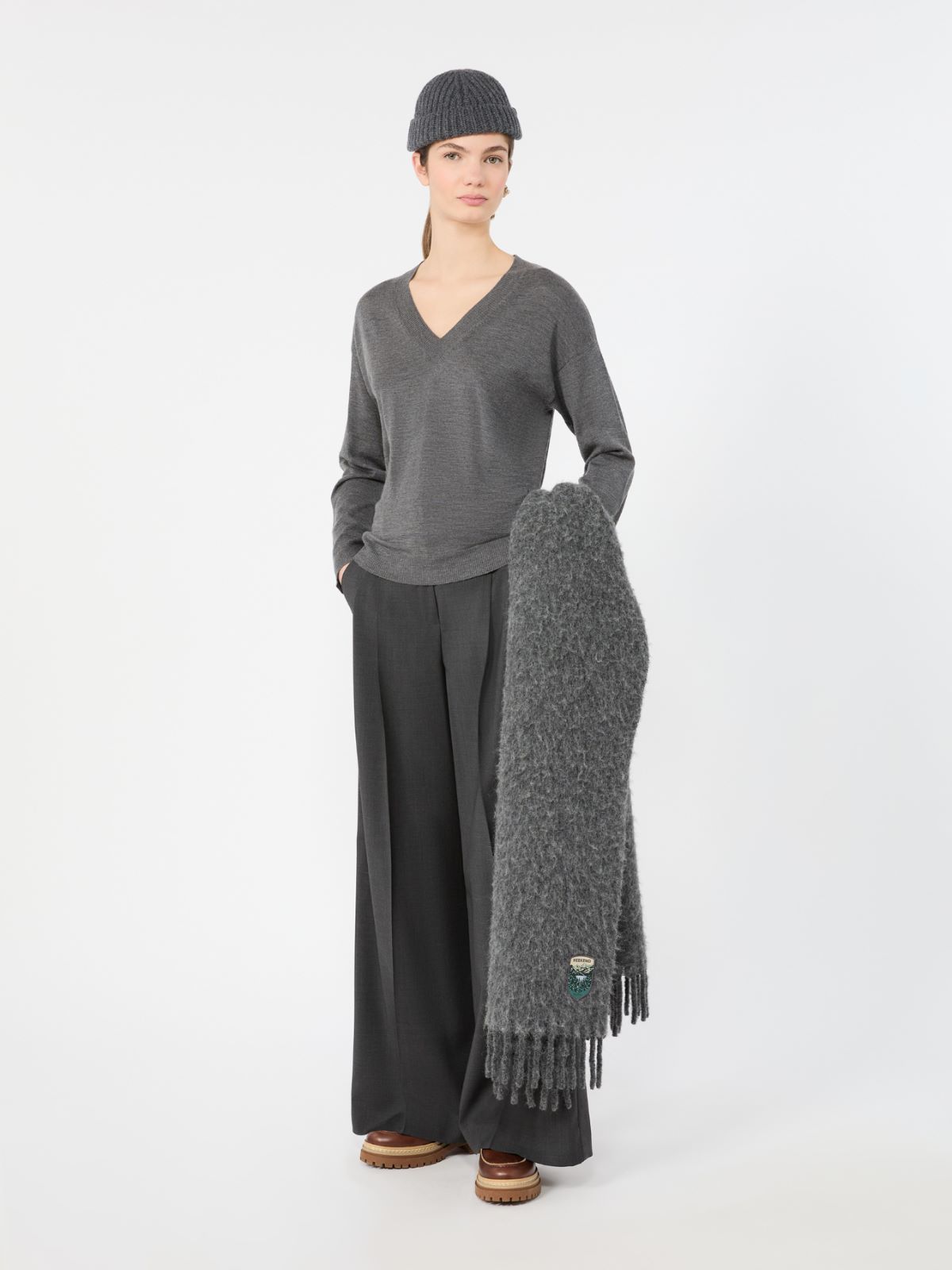 Woollen cloth trousers - DARK GREY - Max Mara