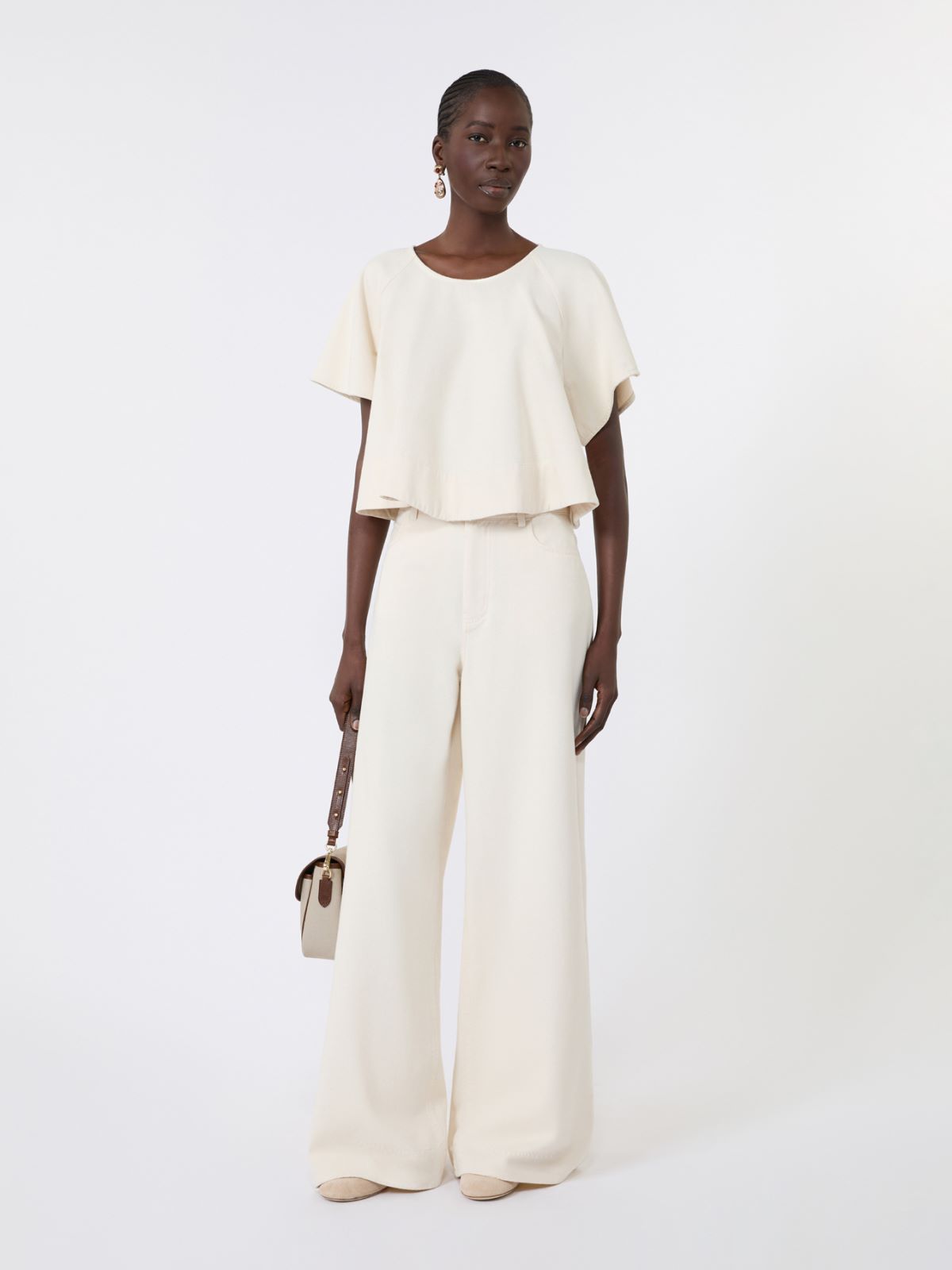 Hose aus Baumwollbull + ECRU - Max Mara