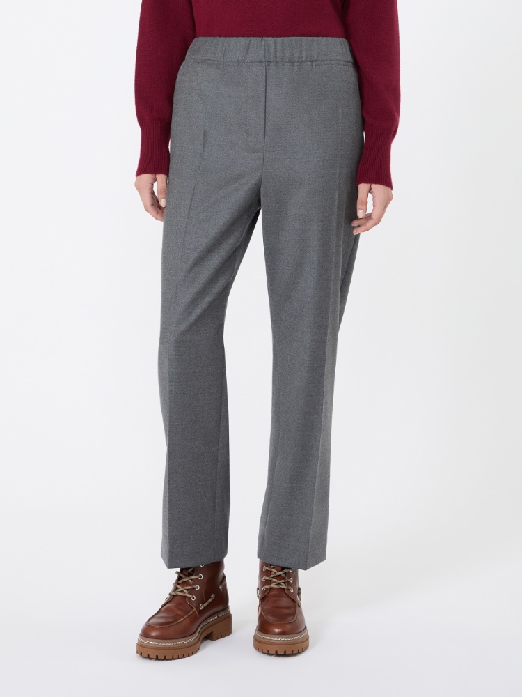 Stretch wool flannel trousers - MEDIUM GREY - Max Mara - 2
