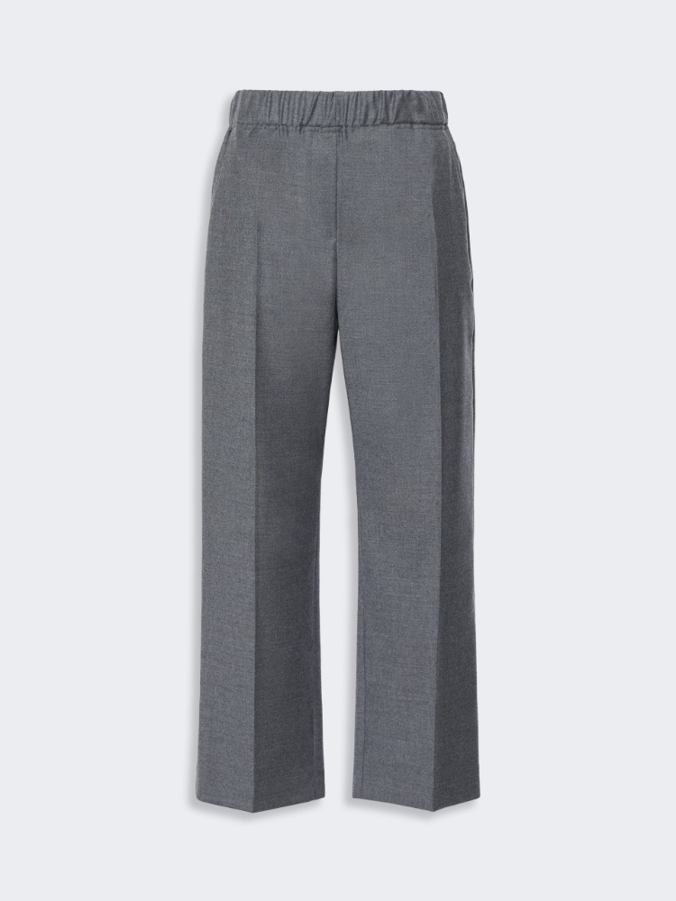 Stretch wool flannel trousers - MEDIUM GREY