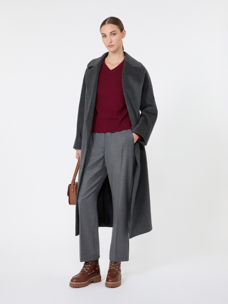 Stretch wool flannel trousers - MEDIUM GREY - Max Mara