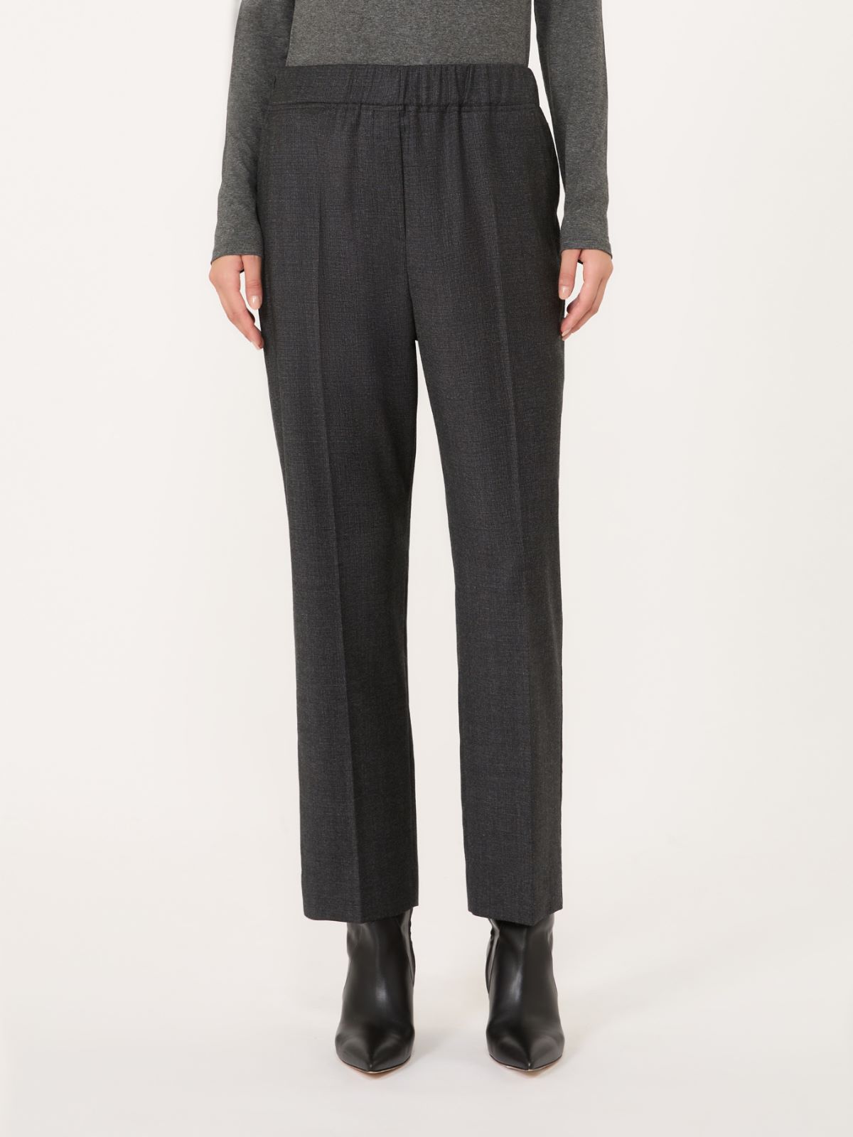 Stretch wool flannel trousers - DARK GREY - Max Mara - 2