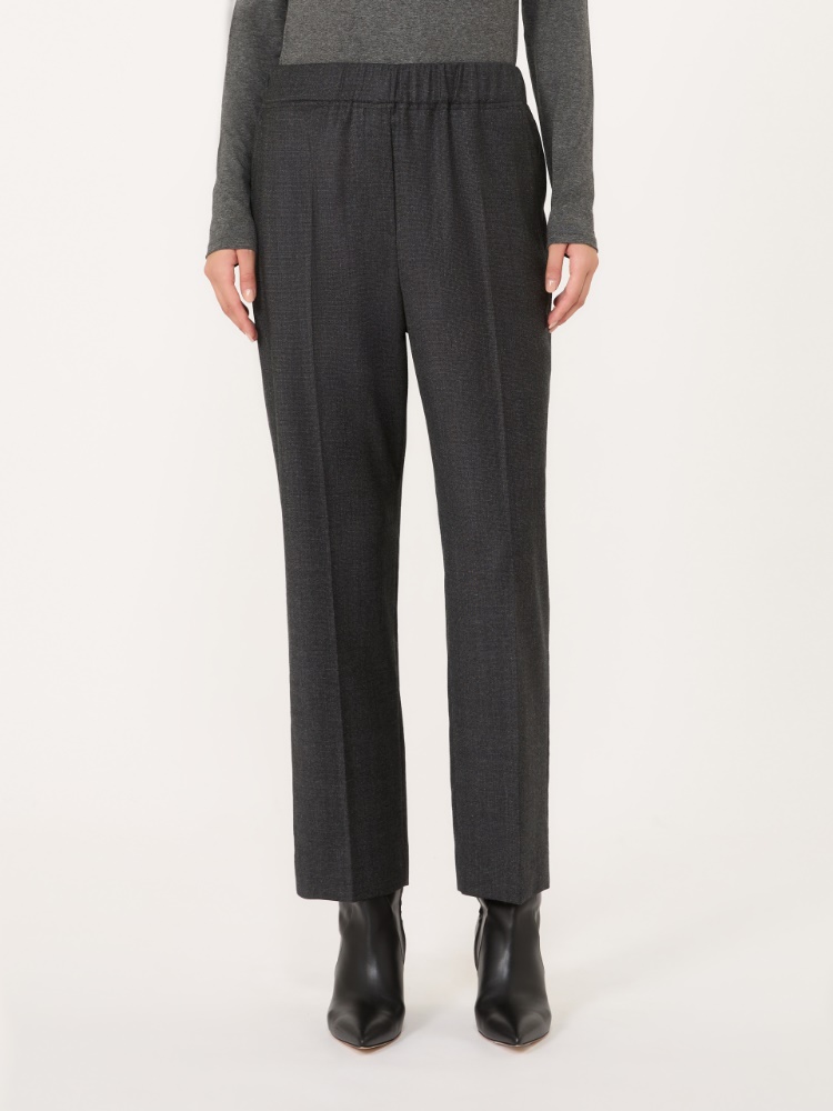 Stretch wool flannel trousers - DARK GREY - Max Mara - 2