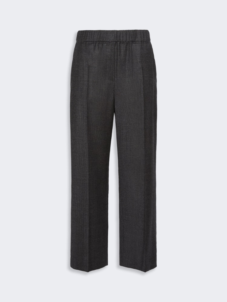 Stretch wool flannel trousers - DARK GREY - Max Mara - 4