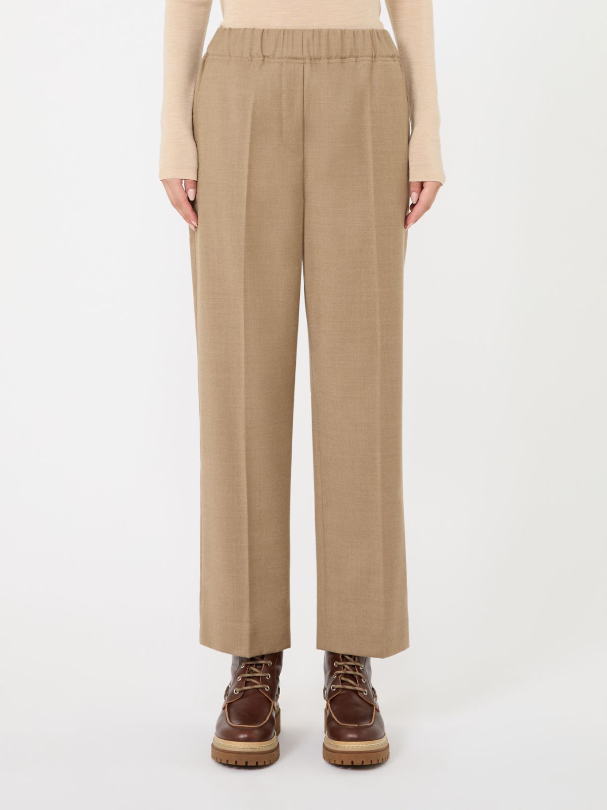Stretch wool flannel trousers - CAMEL - Max Mara - 2