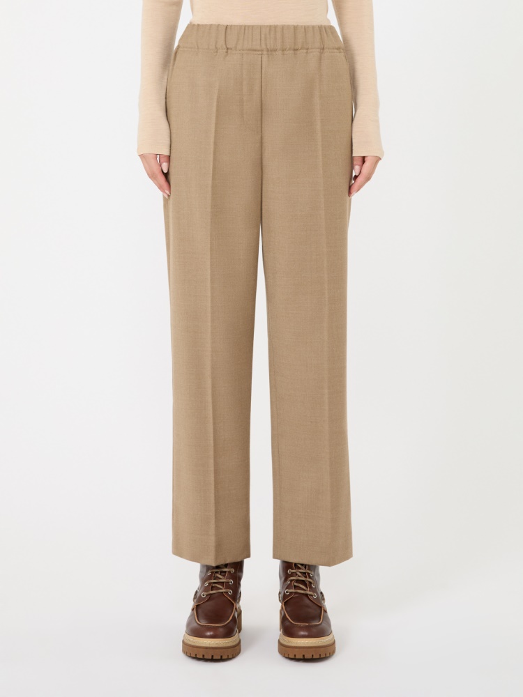 Stretch wool flannel trousers - CAMEL - Max Mara - 2
