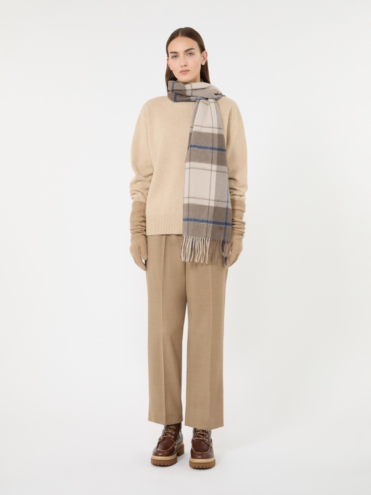 Stretch wool flannel trousers - CAMEL - Max Mara