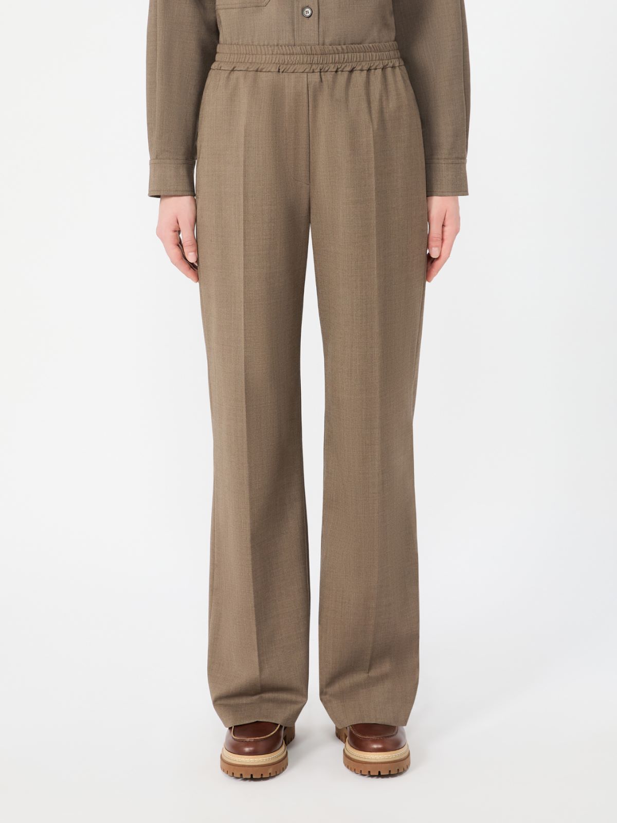 Stretch wool batavia trousers - MARRON GLACE' - Max Mara - 2