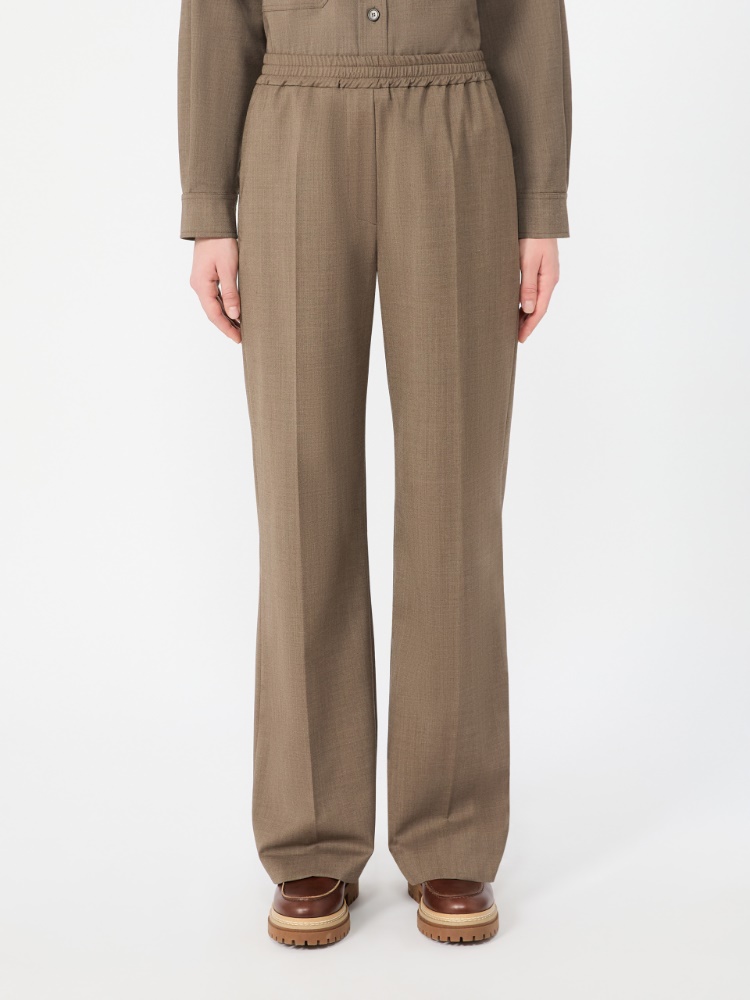 Stretch wool batavia trousers - MARRON GLACE' - Max Mara - 2