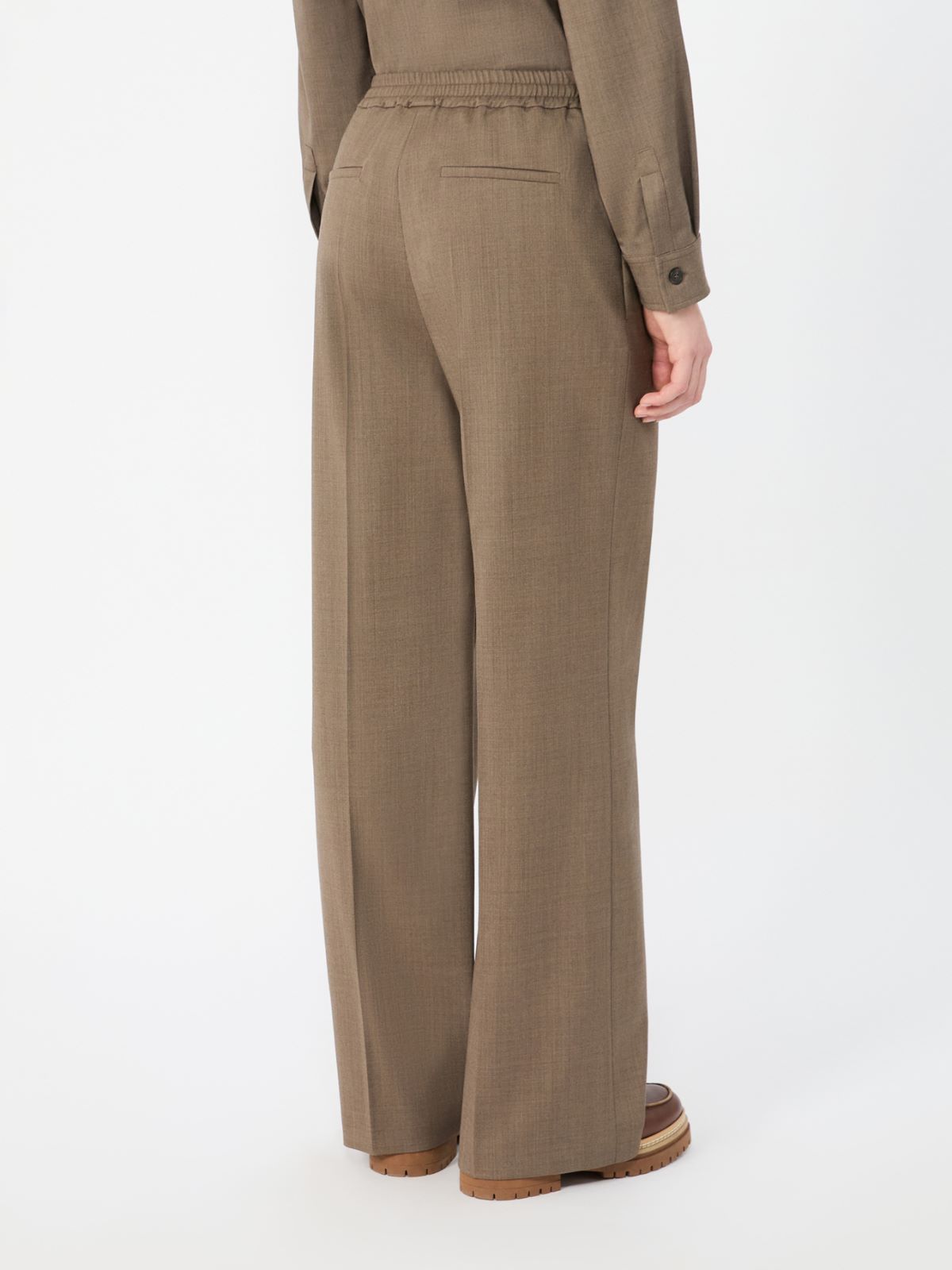 Stretch wool batavia trousers - MARRON GLACE' - Max Mara - 3