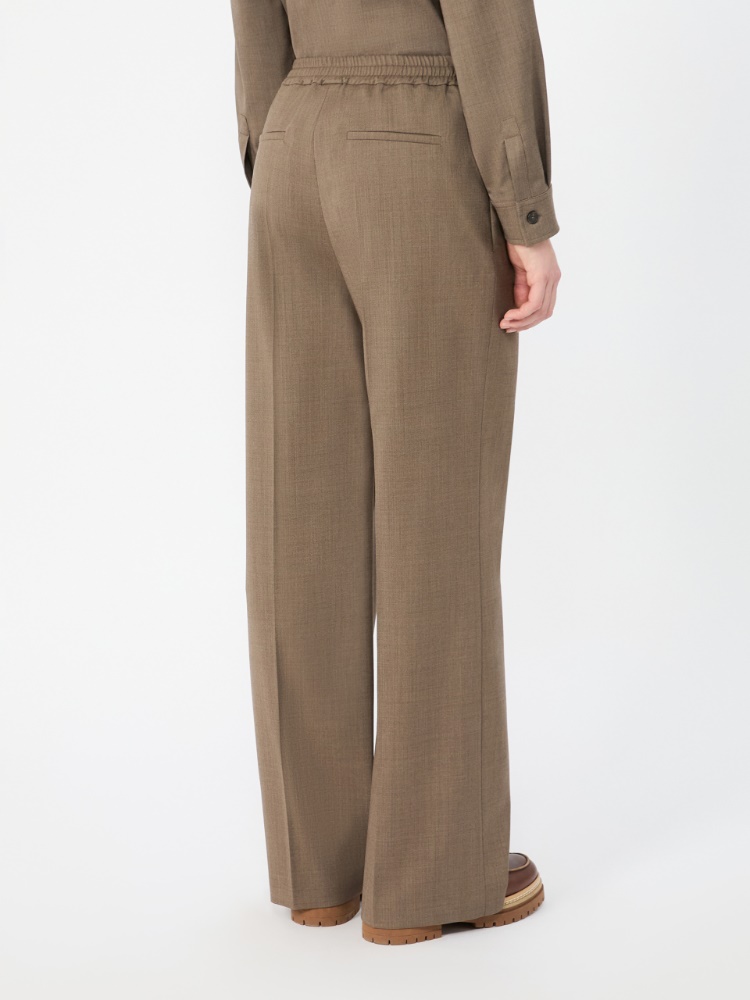Stretch wool batavia trousers - MARRON GLACE' - Max Mara - 3